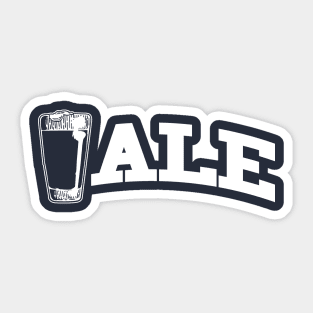 Ale University (NOT Yale!) - White Version Sticker